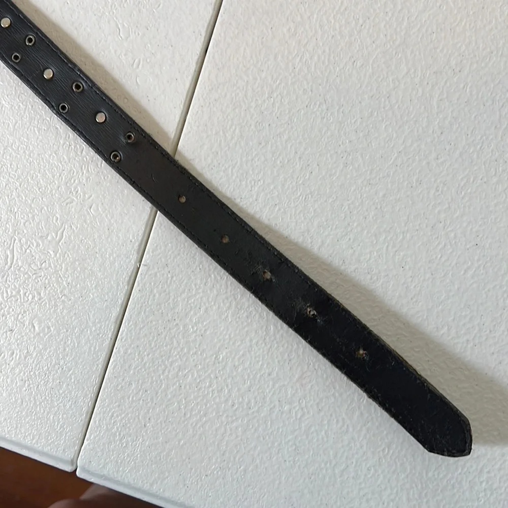 Elite Abstract Print Belt with Silver Tone Accents Sz Small